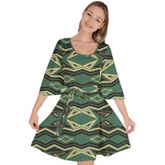 Abstract Pattern Geometric Backgrounds Velour Kimono Dress by Eskimos