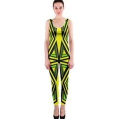 Abstract Pattern Geometric Backgrounds One Piece Catsuit by Eskimos