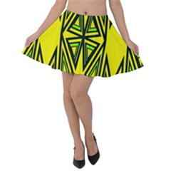 Abstract Pattern Geometric Backgrounds Velvet Skater Skirt by Eskimos