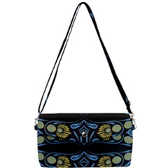 Folk Flowers Print Floral Pattern Ethnic Art Removable Strap Clutch Bag by Eskimos