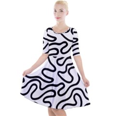 Patern Vector Quarter Sleeve A-line Dress by nate14shop