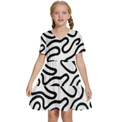 Patern Vector Kids  Short Sleeve Tiered Mini Dress by nate14shop