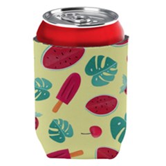 Watermelon Leaves Cherry Background Pattern Can Holder by nate14shop