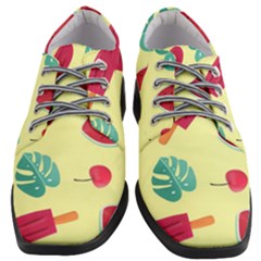 Watermelon Leaves Cherry Background Pattern Women Heeled Oxford Shoes by nate14shop