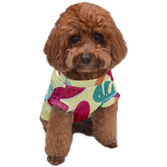 Watermelon Leaves Cherry Background Pattern Dog T-shirt