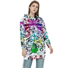 Abstrak Women s Long Oversized Pullover Hoodie by nate14shop