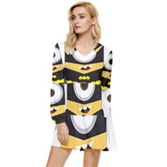 Batman Tiered Long Sleeve Mini Dress