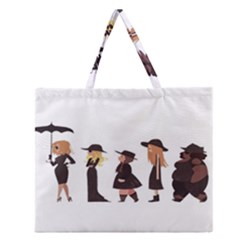 American Horror Story Cartoon Zipper Large Tote Bag by nate14shop