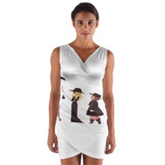 American Horror Story Cartoon Wrap Front Bodycon Dress by nate14shop