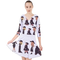 American Horror Story Cartoon Quarter Sleeve Front Wrap Dress by nate14shop