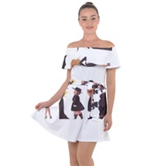 American Horror Story Cartoon Off Shoulder Velour Dress by nate14shop