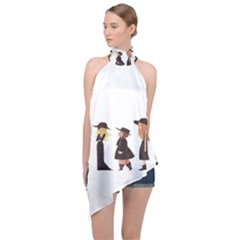 American Horror Story Cartoon Halter Asymmetric Satin Top by nate14shop