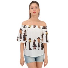 American Horror Story Cartoon Off Shoulder Short Sleeve Top by nate14shop