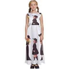 American Horror Story Cartoon Kids  Satin Sleeveless Maxi Dress by nate14shop