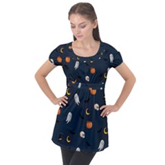 Halloween Puff Sleeve Tunic Top by nate14shop