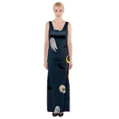 Halloween Thigh Split Maxi Dress by nate14shop