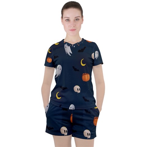 Halloween Women s Tee And Shorts Set by nate14shop