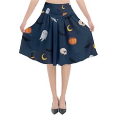 Halloween Flared Midi Skirt