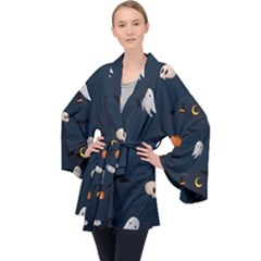 Halloween Long Sleeve Velvet Kimono  by nate14shop