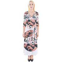 Arctic Monkeys Colorful Quarter Sleeve Wrap Maxi Dress by nate14shop