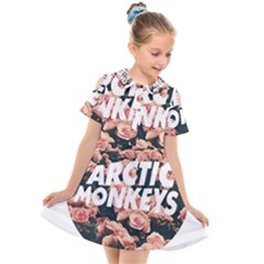Arctic Monkeys Colorful Kids  Short Sleeve Shirt Dress by nate14shop