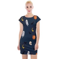 Halloween Cap Sleeve Bodycon Dress