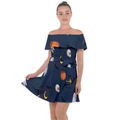 Halloween Off Shoulder Velour Dress by nate14shop