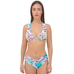 Check Meowt Double Strap Halter Bikini Set by nate14shop