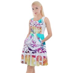 Check Meowt Knee Length Skater Dress With Pockets by nate14shop