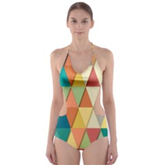 Geometric Cut-Out One Piece Swimsuit