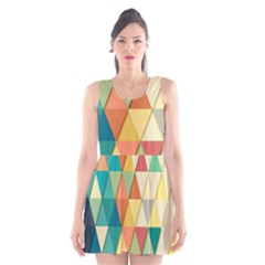 Geometric Scoop Neck Skater Dress