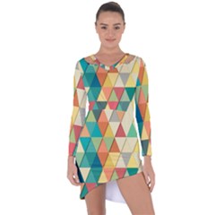 Geometric Asymmetric Cut-Out Shift Dress