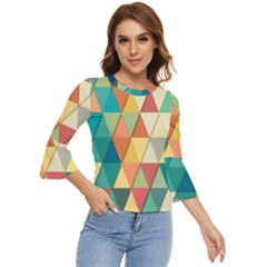 Geometric Bell Sleeve Top