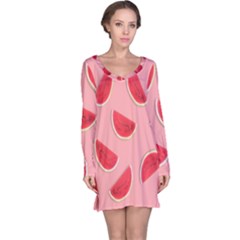 Water Melon Red Long Sleeve Nightdress