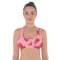 Water Melon Red Cross Back Sports Bra by nate14shop