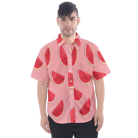 Water Melon Red Men s Short Sleeve Shirt by nate14shop