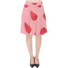 Water Melon Red Velvet High Waist Skirt by nate14shop