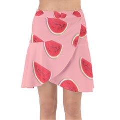 Water Melon Red Wrap Front Skirt by nate14shop