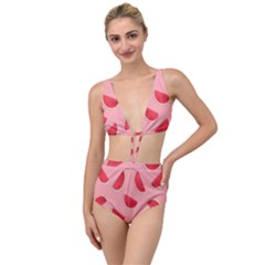 Water Melon Red Tied Up Two Piece Swimsuit