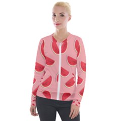 Water Melon Red Velvet Zip Up Jacket