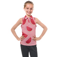 Water Melon Red Kids  Sleeveless Polo Tee