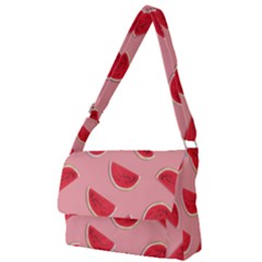 Water Melon Red Full Print Messenger Bag (l) by nate14shop