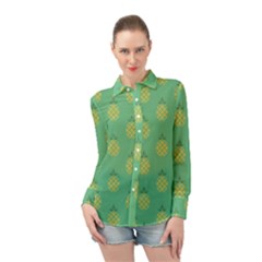 Pineapple Long Sleeve Chiffon Shirt