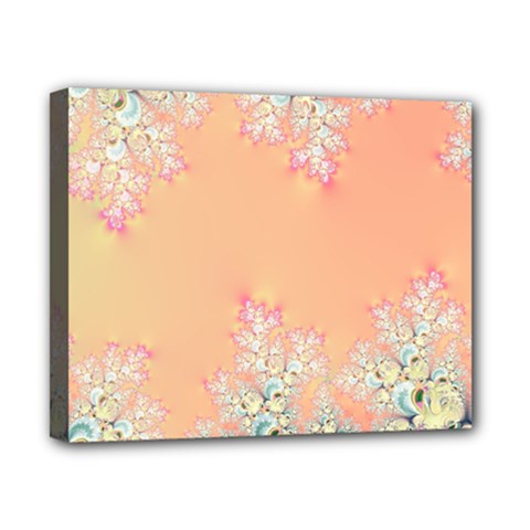 Peach Spring Frost On Flowers Fractal Canvas 10  X 8  (stretched) by Artist4God