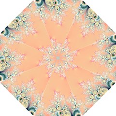 Peach Spring Frost On Flowers Fractal Hook Handle Umbrellas (small) by Artist4God