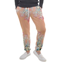 Peach Spring Frost On Flowers Fractal Men s Jogger Sweatpants by Artist4God