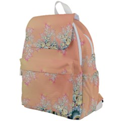 Peach Spring Frost On Flowers Fractal Top Flap Backpack by Artist4God