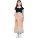 Peach Spring Frost On Flowers Fractal Kids  Flared Maxi Skirt View1