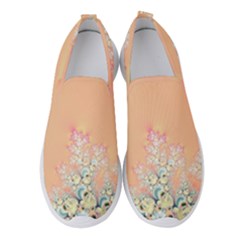 Peach Spring Frost On Flowers Fractal Women s Slip On Sneakers by Artist4God
