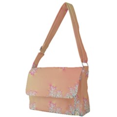 Peach Spring Frost On Flowers Fractal Full Print Messenger Bag (l) by Artist4God